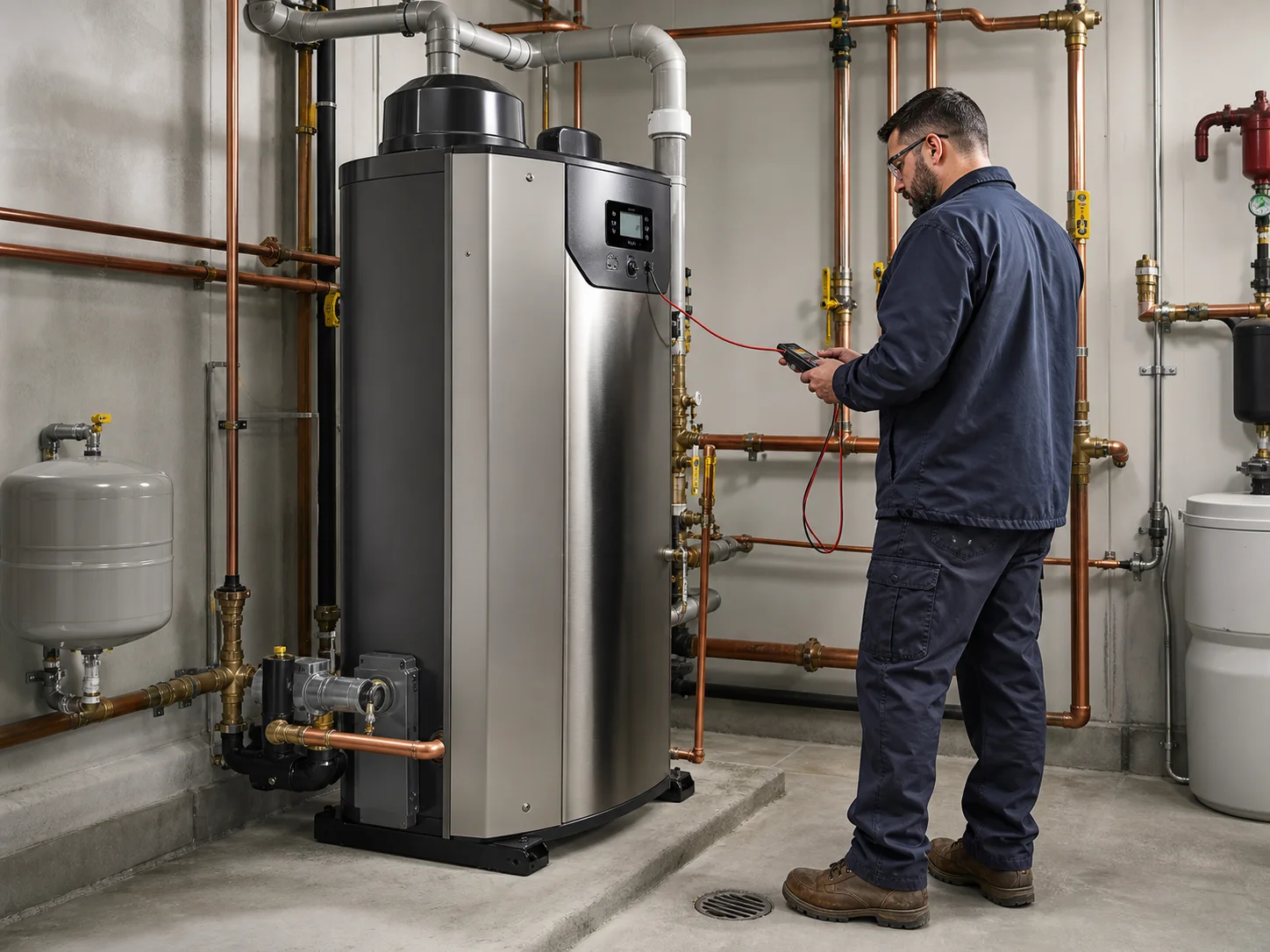 Representative image of commercial water-heater commissioning
